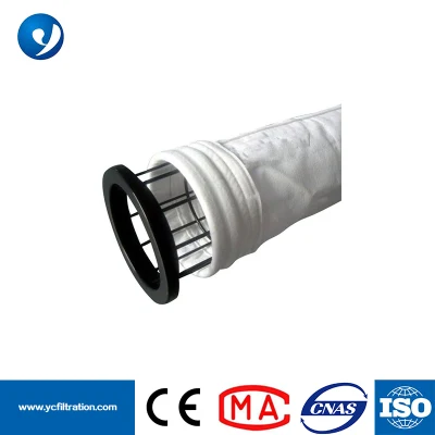 Sacco filtro in puro PTFE da 750 g/m², filtro a sacco in PTFE, sacco filtro per collettore di polveri con membrana in PTFE per centrali elettriche a biomassa