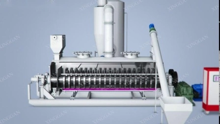 Essiccatore industriale rotativo per fanghi con pompa di calore sottovuoto a palette cave per acque reflue